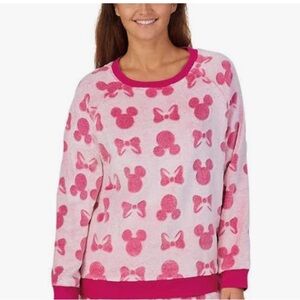 DISNEY Pink Minnie Mouse Soft Fleece PJ Sweater - Large